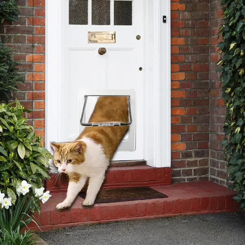 

Умная откидная дверь для домашних животных, охранный замок из АБС-пластика, для собак и кошек, компактные товары для домашних животных