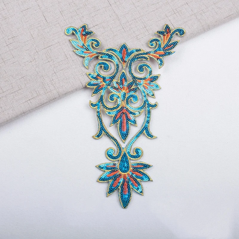 Вышивка блестками нашивка из бисера вышивка кружевная наклейка сценические