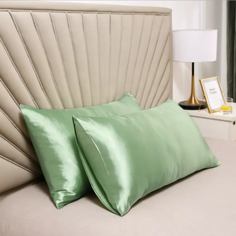 

12 Colors Silky Satin Pillow Case For Hair and Skin Envelope Closure Pillow Cover Queen King Pillowcase