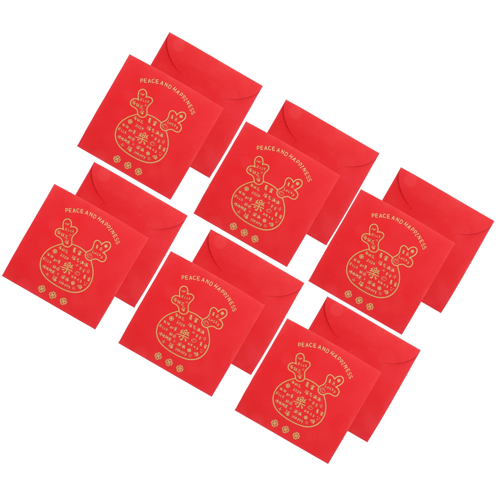 

12pcs Red Envelopes The Year Of Dragon Celebrating Red Packets New Year Money Bags (Mixed Style)