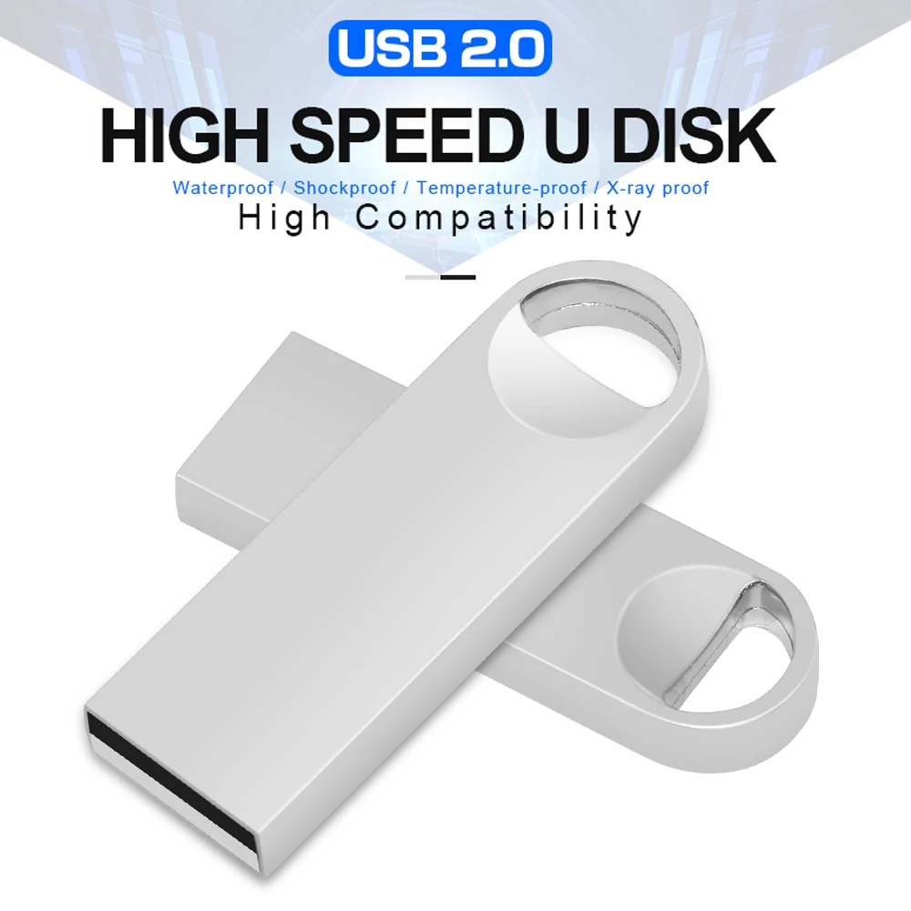 

Флеш-накопитель Usb Fash водонепроницаемый Серебристый, флешка на 64 ГБ, 32 ГБ, 16 ГБ, 8 ГБ, 4 Гб, подарок