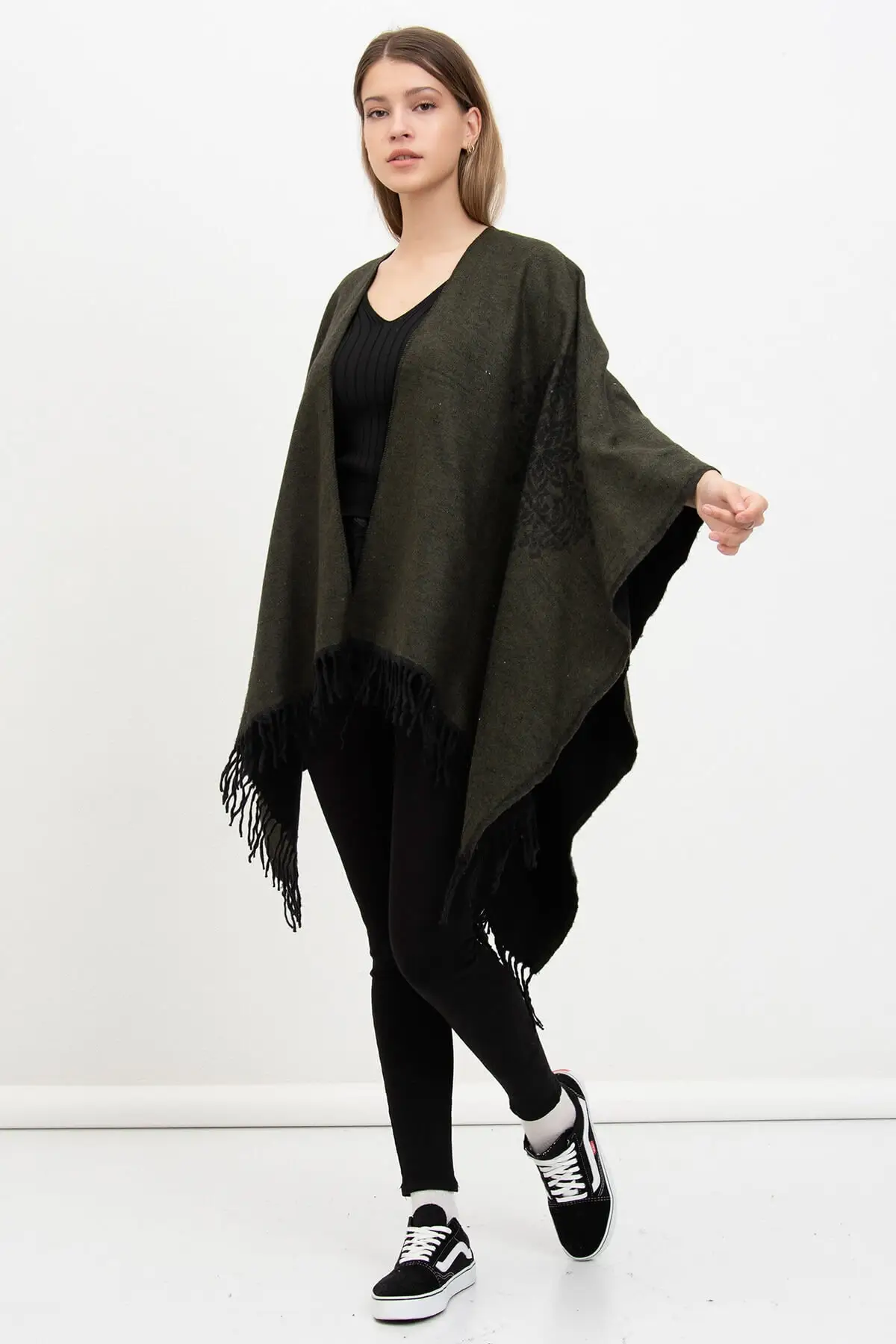 

Женская длинная теплая зимняя цветная шаль из вуали, Женский высококачественный шарф, Мягкая двусторонняя шаль, пончо