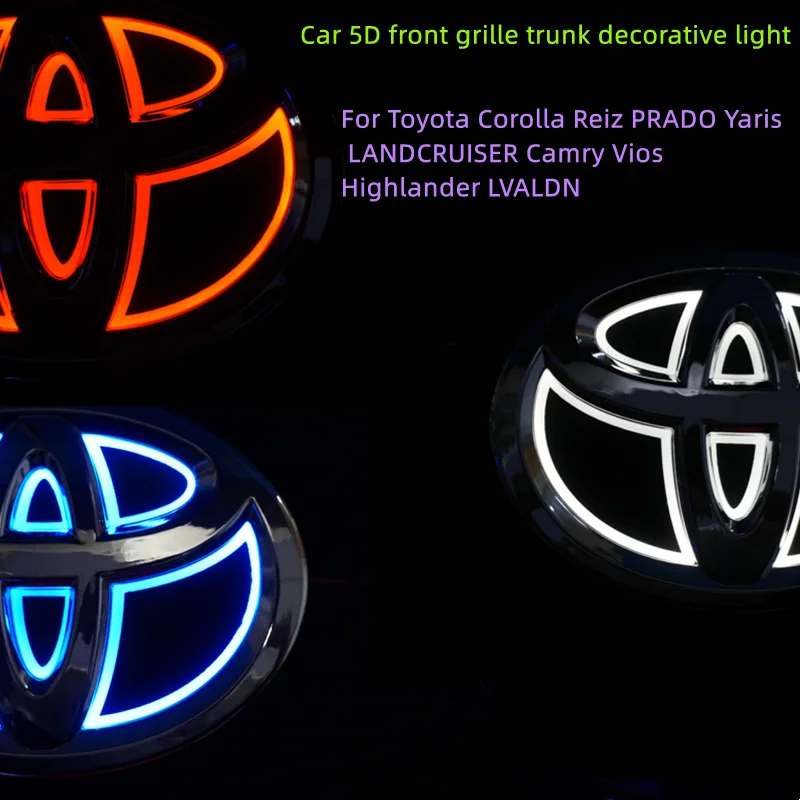 

5D Car LED Front Trunk Marker Light Decorative Light for Toyota Corolla Reiz PRADO Yaris LANDCRUIS Camry Vios Highlander LVALON