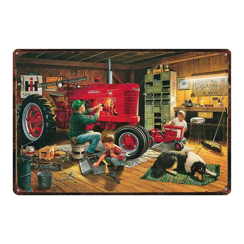 

Трактор винтажный металлический жестяной знак плакат наклейки на стену гараж искусство для деревенского дома декоративная пластина комна...