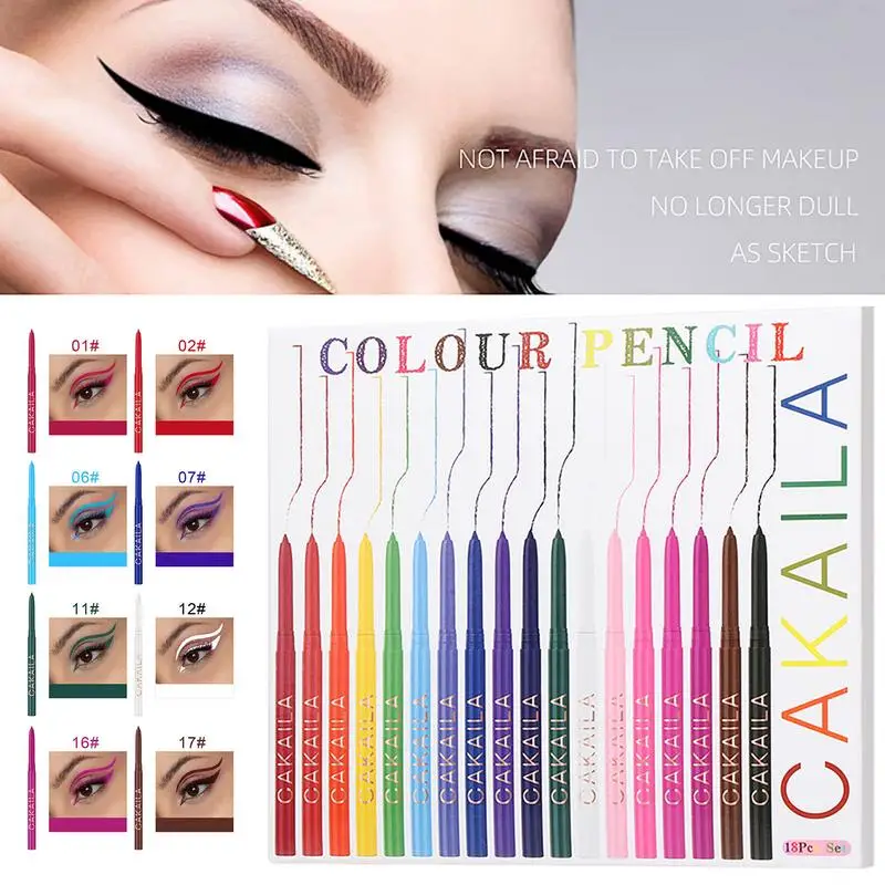 

18 цветов Подводка для глаз карандаш Хэллоуин Жидкий Макияж Карандаш Набор водостойкий Осветляющий Красота Макияж идеальный подарок для особого события