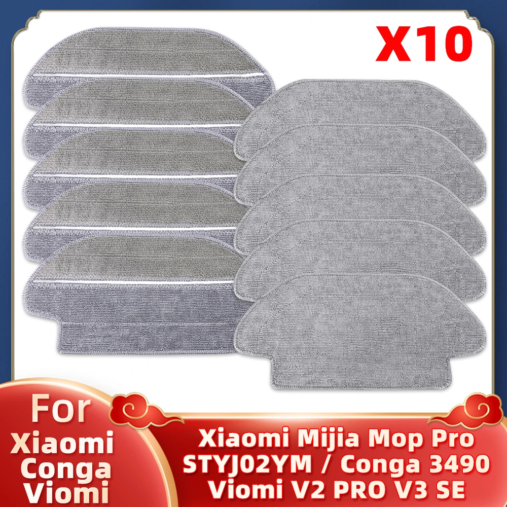 

Mop Cloths Rags for Xiaomi Mi Robot Vacuum-Mop Pro STYTJ02YM Conga 3490 Viomi V2 PRO V3 SE Dry Wet Mop Cloth Spare Parts