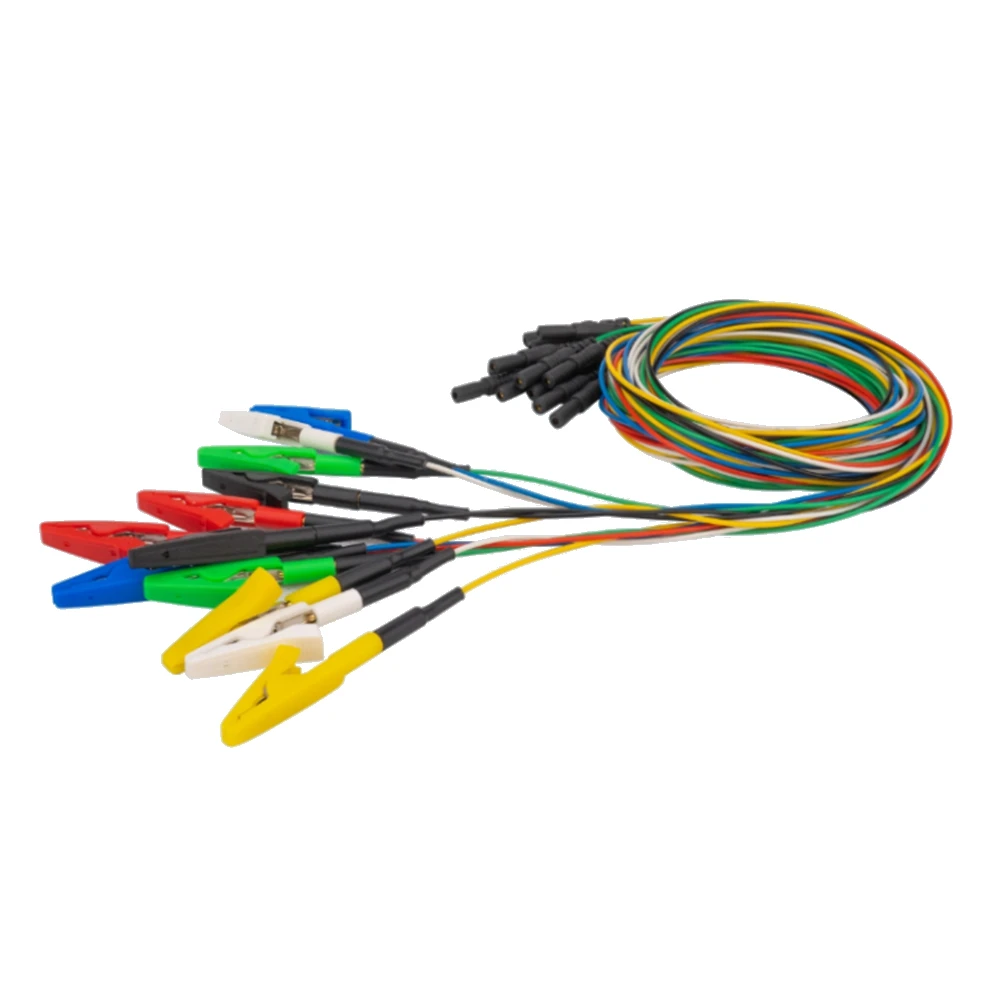 

20pcs Reusable Alligator Crocodile Clip Electrodes EEG leadwire cable,2.0mm din style,1.5m Multicolor TPU Wire OD=1.6mm