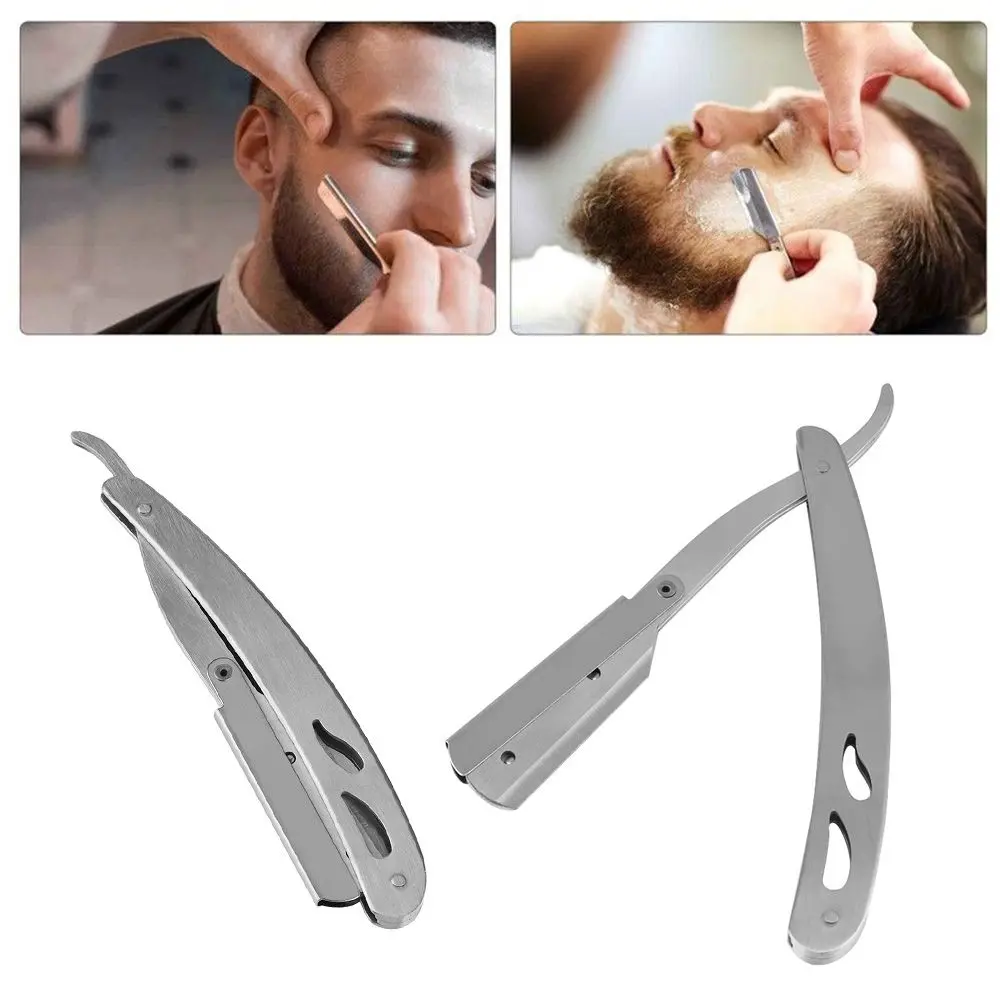

Stainless Steel Fashion Beauty Men Razors Hair Removal Tools Barber Edge Folding Straight Shaving Razor