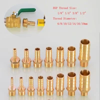 5pcs brass hose fitting 681012141619mm barb tail 18 14 38 12 bsp male female thread coppers connector couplers