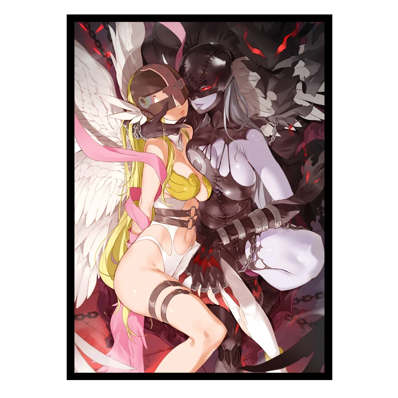 

50 PCS/Pack PTCG MTG Magic Card Sleeve Digimon Angewomon Witchmon WS Trading Game Card Protector Case with Laser Effect 66*91mm