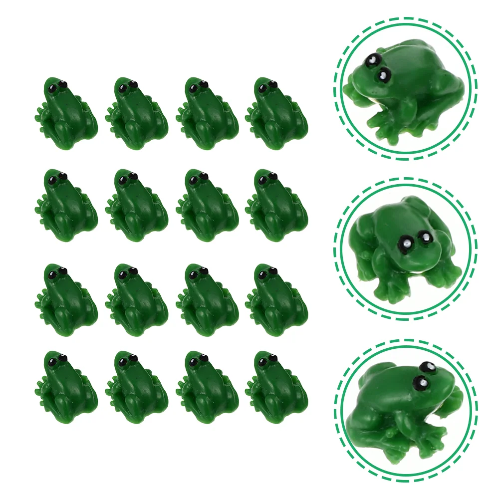 

16 Pcs Little House Resin Frog Glass Ornaments Tiny Ducks Kids Dollhouse Toys