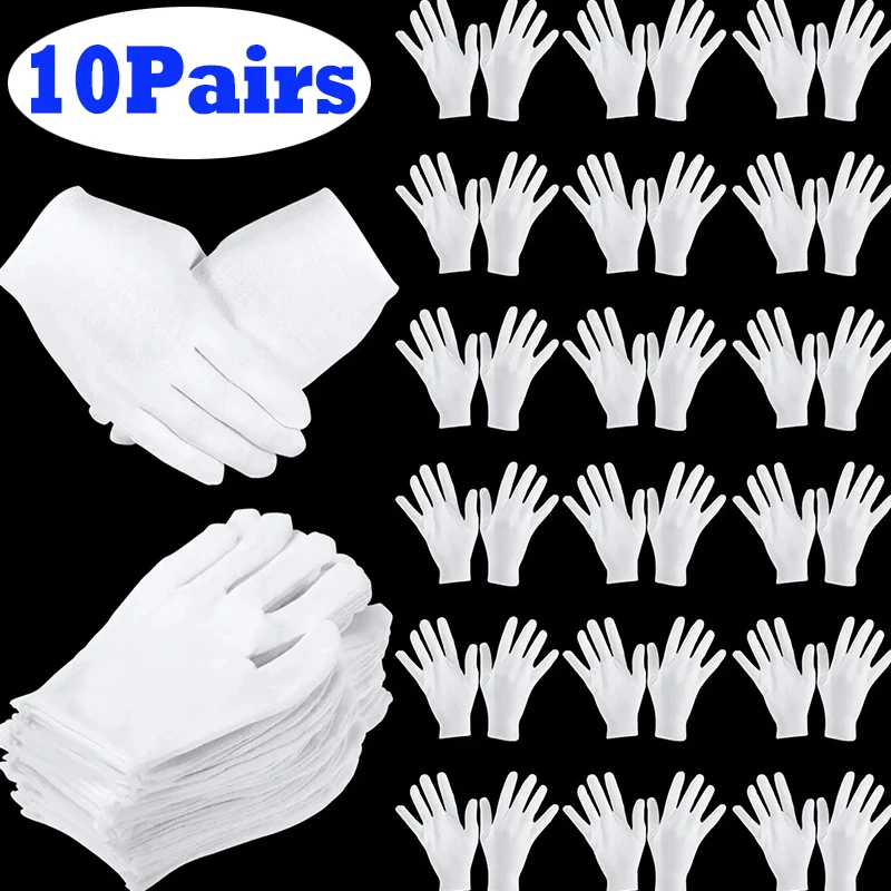 10 пар, белые хлопковые рабочие