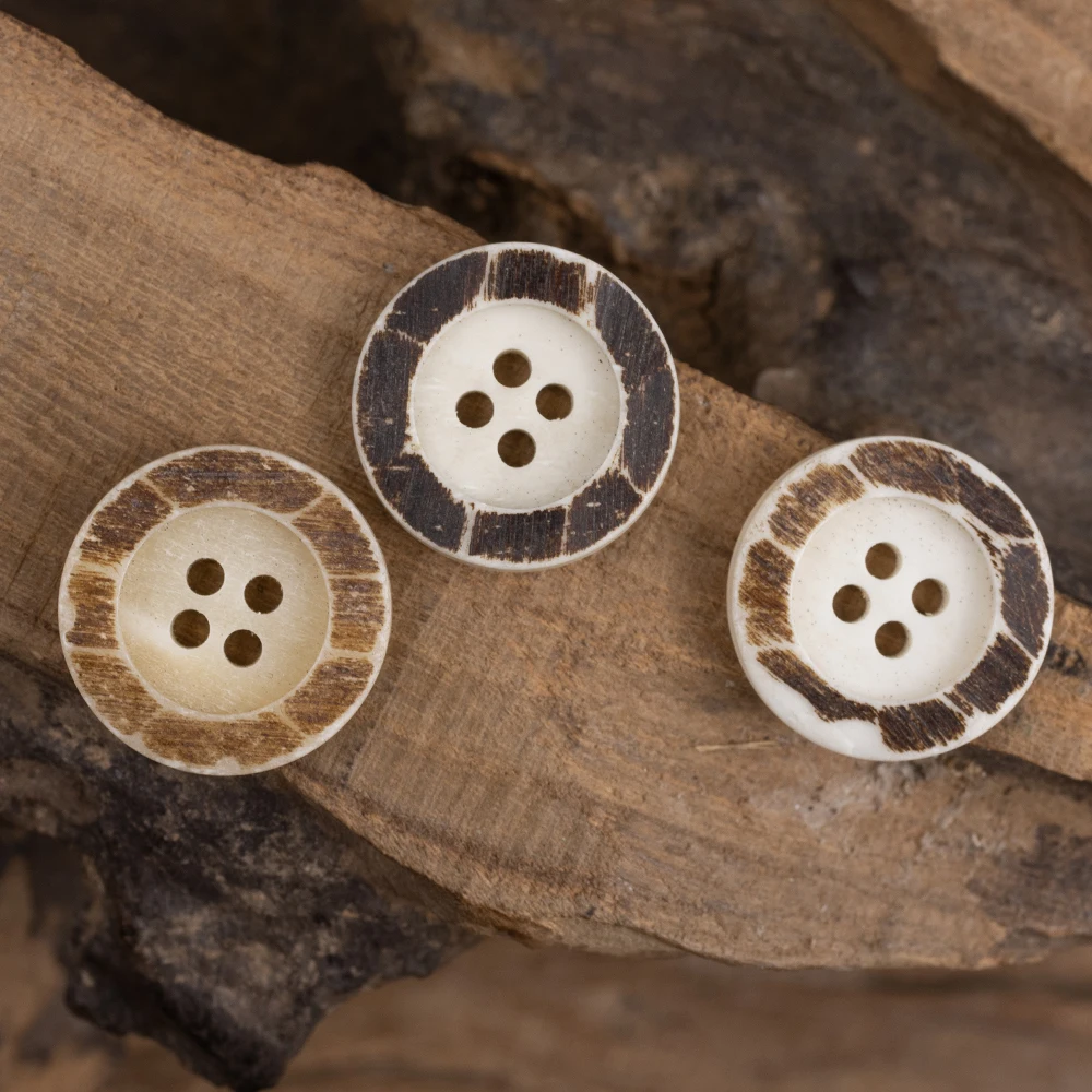 

10pcs Bicolor Bone Horn Buttons For Clothing Sewing Accessories Original Cuba Eco Vintage Retro Sweater Suit Shirt Coat Button