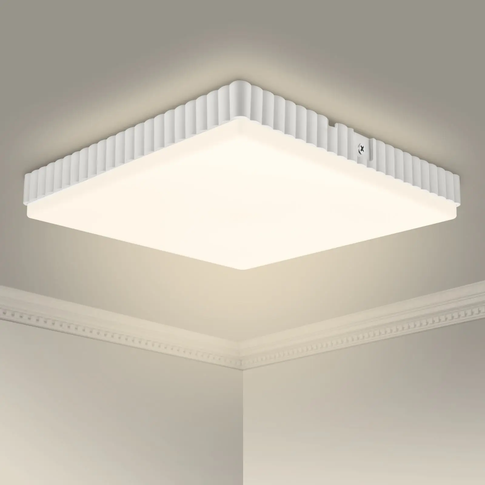 

24W Square Pattern Ceiling Lamp IP54 6000K White 4000K Warm White 40 SMD Lamp Beads 160-265V