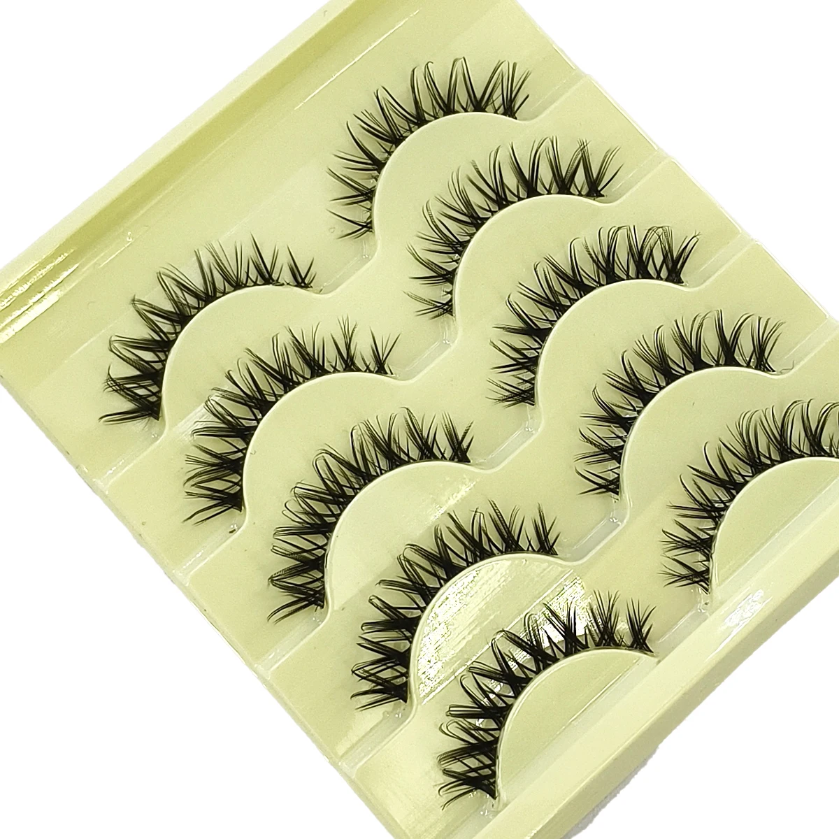HBZGTLAD 5 пар накладных ресниц Manga Lashes с прозрачной основой, натуральные, 6D, азиатские, пушистые, 3D, с эффектом пучков (art.: 3920da45c6ea3) - 3920da45c6ea3