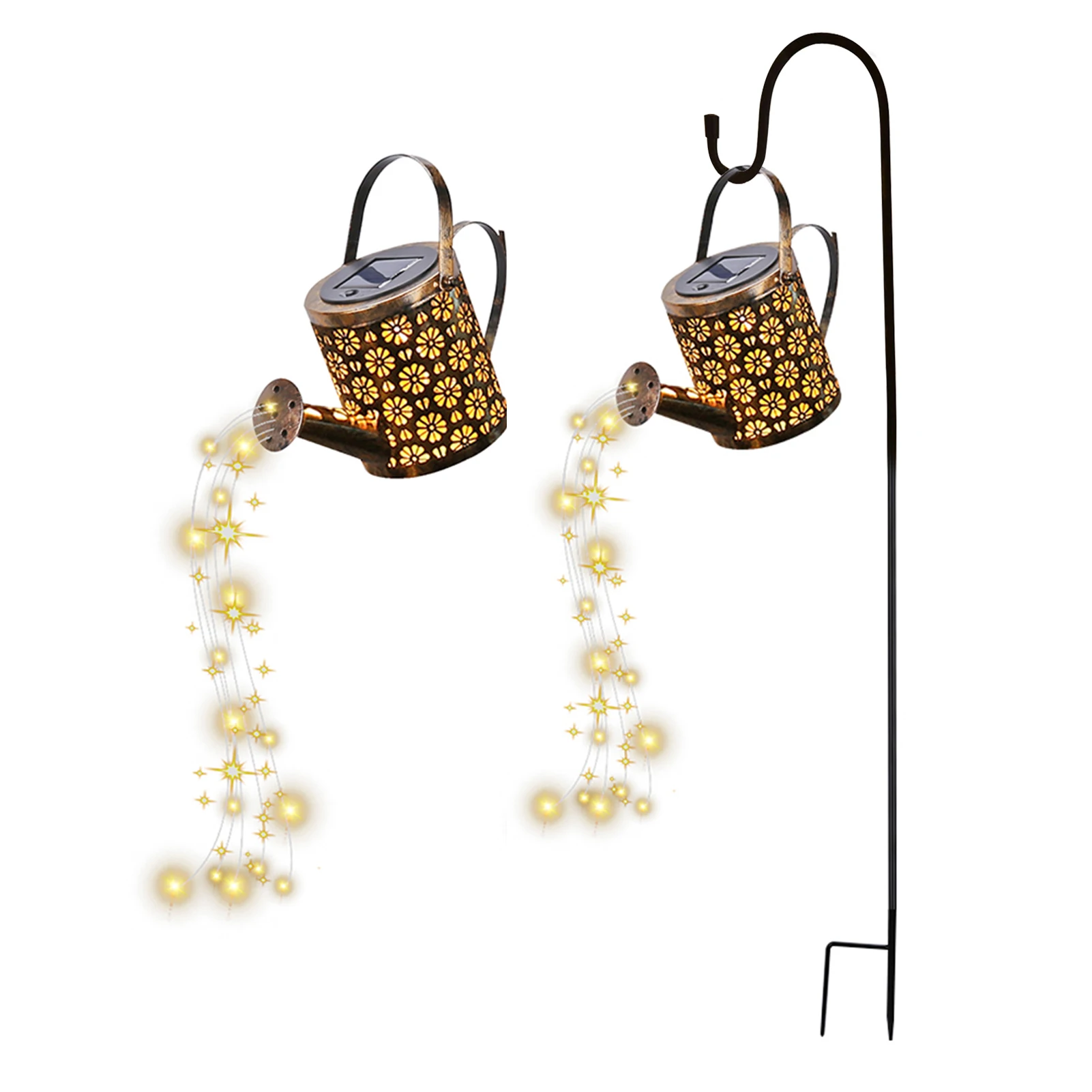 

Садовый светильник для газона, солнечный уличный светильник для чайника, лампа для полива банок, Сказочная гирлянда со стоячим 36 светодиода...