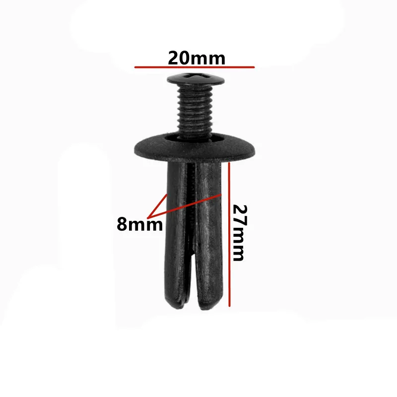 

20 шт., 8 мм отверстие, автомобильные универсальные пластиковые крепежные зажимы, зажимы для бампера, крыла, колесная арка, смешанные белые, серые, бежевые винтовые заклепки для всех автомобилей