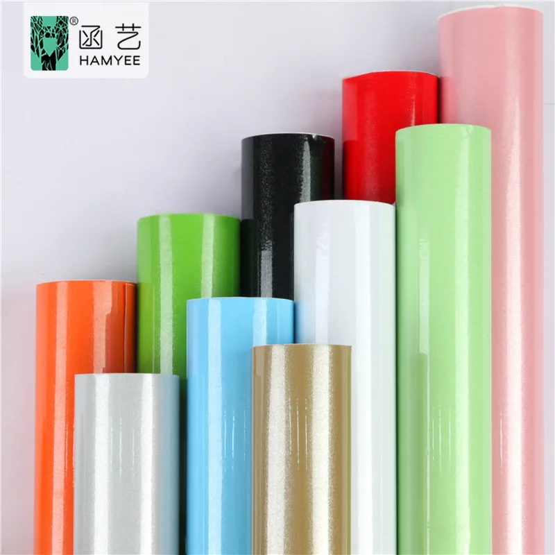 

Self Adhesive Wallpaper PVC Shiny Decorative Film Furniture Renovation Stickers Waterproof Wall Paper DIY Room Decor Wall Decals