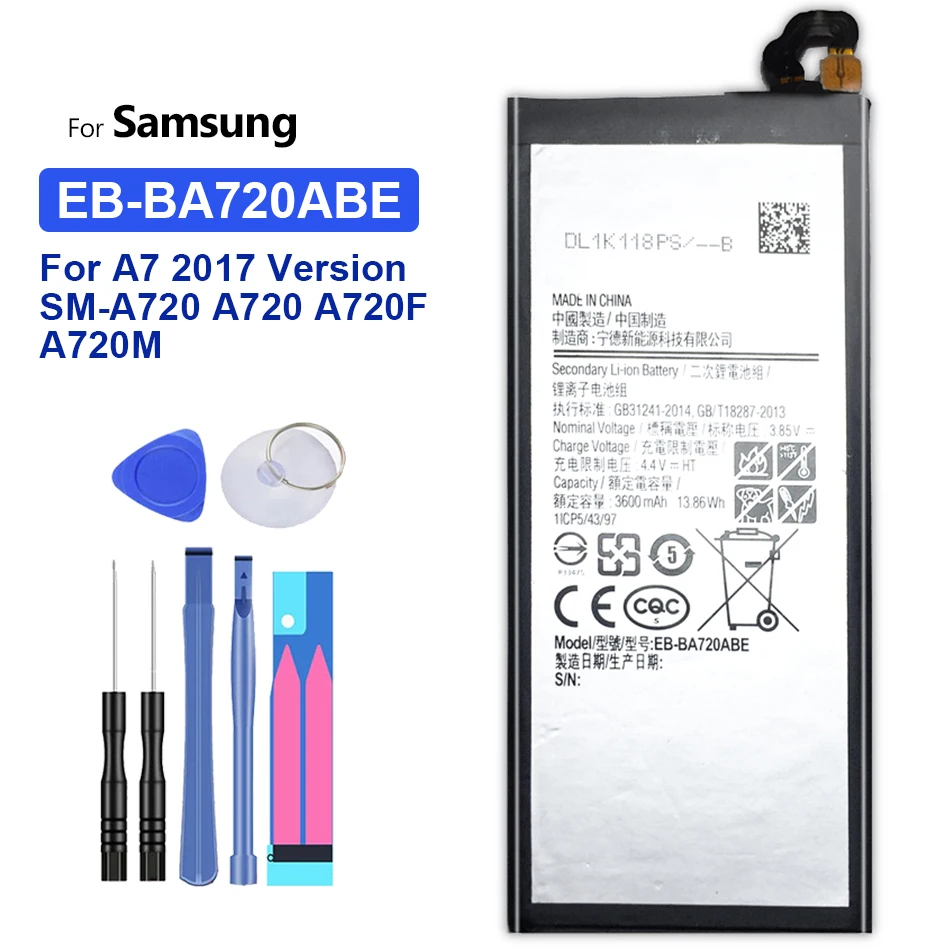 

3600mAh EB-BA720ABE Replacement Battery For Samsung A7 A 7 2017 Version SM-A720 A720 A720F A720M Bateria + Tracking Number
