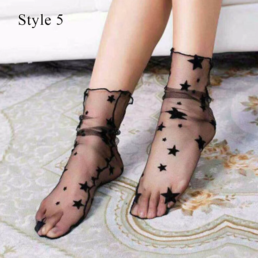 

Summer Sexy Female Socks Ladies Mesh Transparent Thin Stockings Women Over Kneen Socks Tights Black Skin Color Breathabe Sock