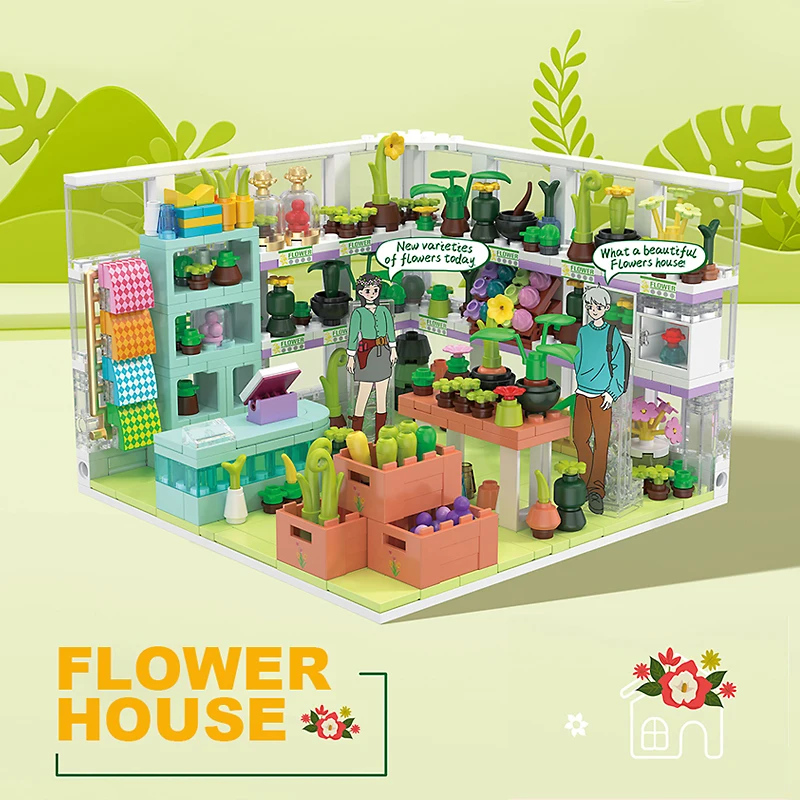 

591 шт., Детский конструктор «цветы»