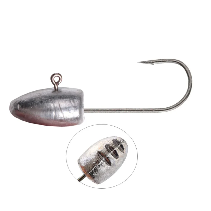 

Original Color Root Fishing Jig Fish Head Hook 2g/3g/5g/7g/10g Soft Lure Worm Bait Hooks Lot 4 Pieces
