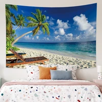 summer seaside tapesty beach blue sky sunshine wall hanging hippie aesthetic bedroom living room dorm home art decor blankets