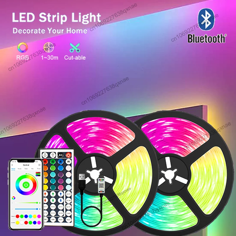 

LED Strip Lights Room Decor Luces Led Bluetooth Music Sync Led Neon RGB Tpae SMD5050 Leds Neon Light Tira Led Lights for Bedroom