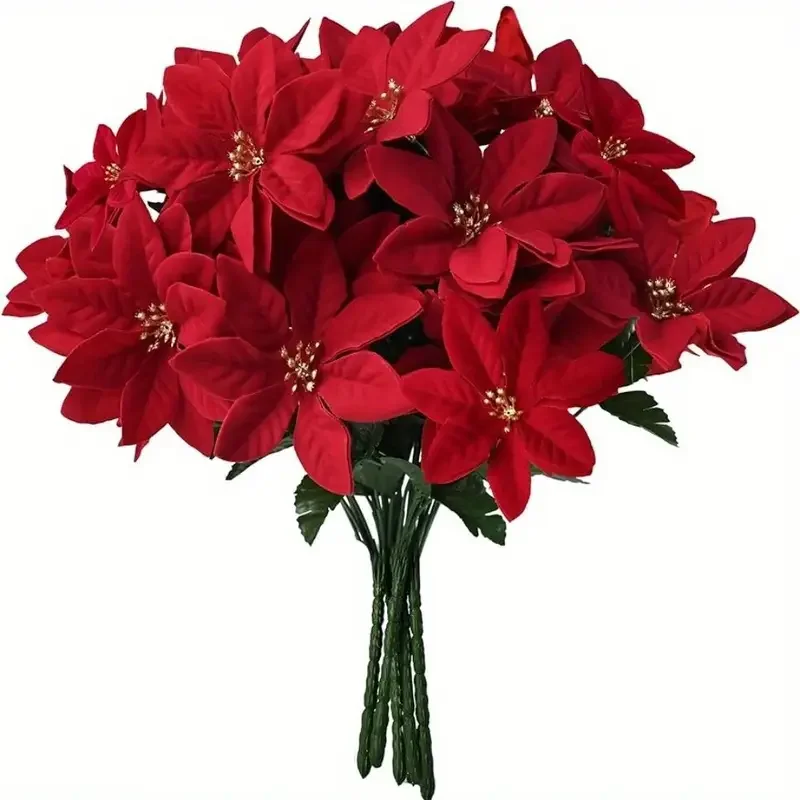 

Рождественские искусственные цветы poinsettia xunyihappy