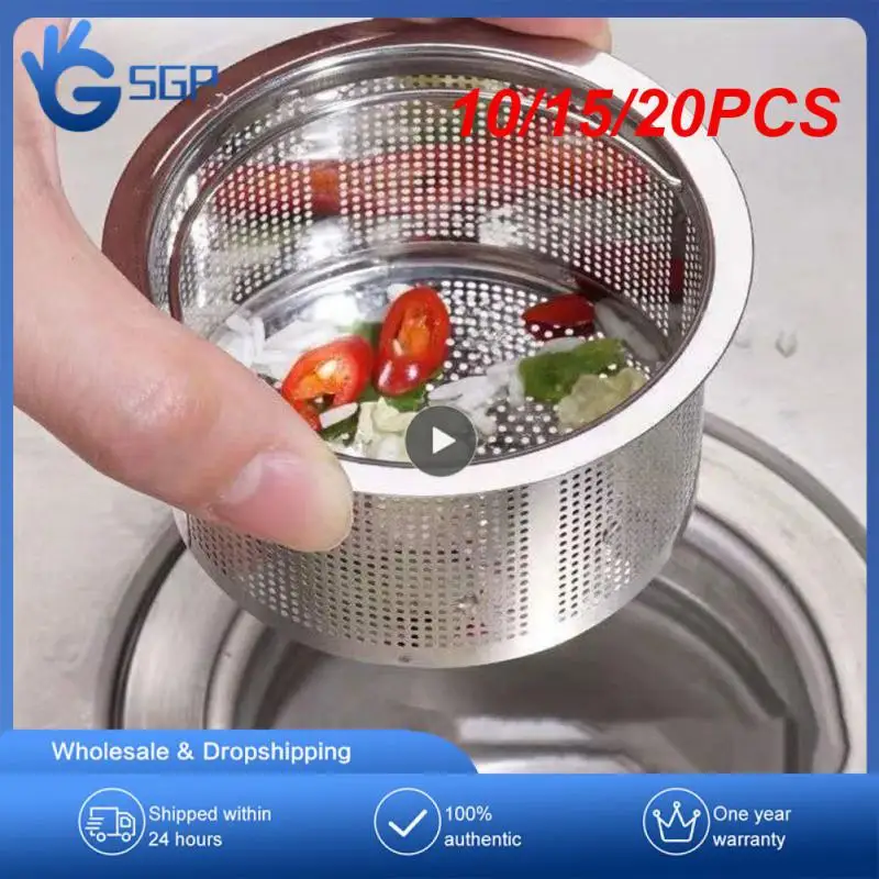 

10/15/20PCS Fine Mesh Sink Drain Plug With Handle Drain Filter Anti-clogging Dense Hole Sink Strainer Sink Accessories