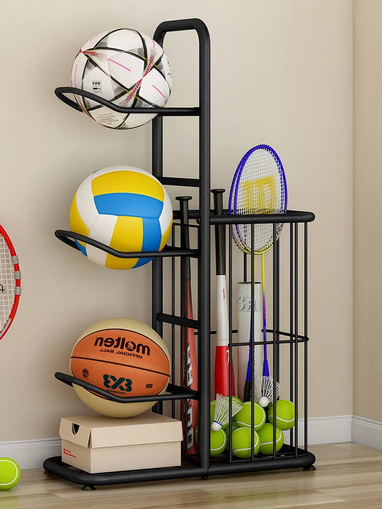 

Basketball storage rack, household toy gun, football rack, badminton sports fitness equipment, storage basket rack