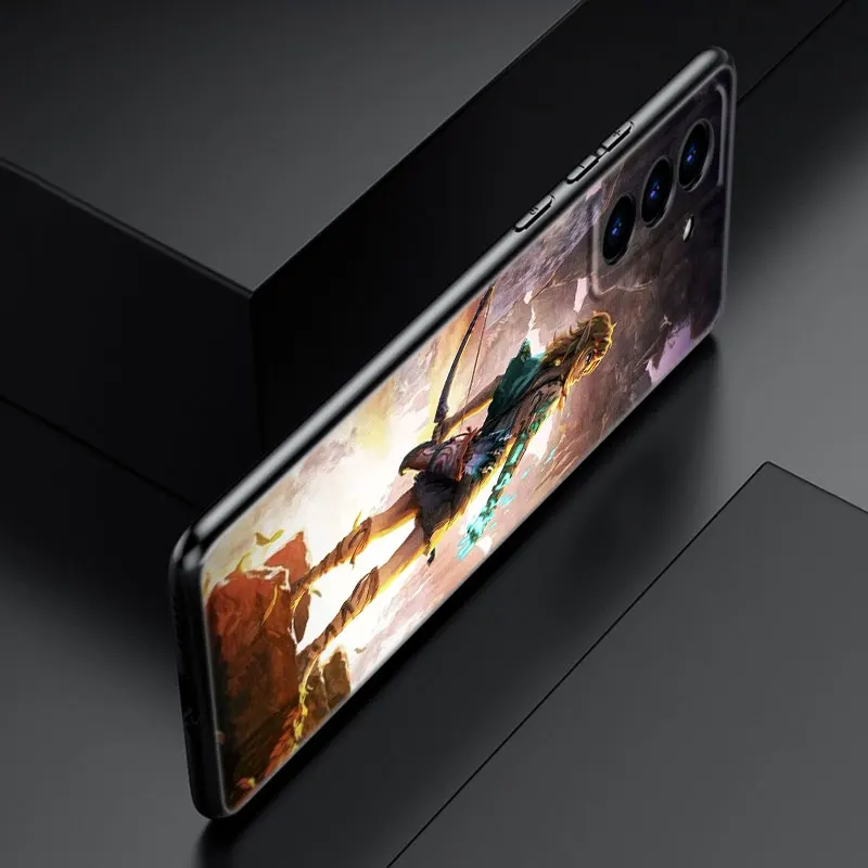 Черный силиконовый чехол Z-Zeldas для Samsung Galaxy S20 S23 FE S21 S22 S24 Ultra S10 Lite S8 S9 Plus S7 Edge