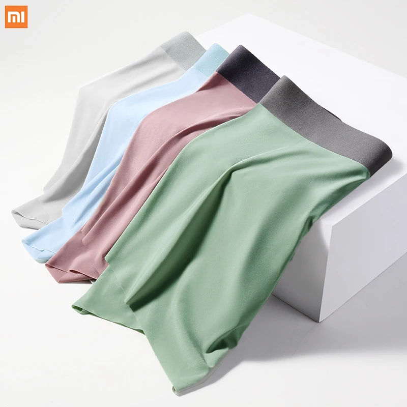 

Xiaomi Seamless Ice Silk Men's Underwear Ultra-Thin Summer Breathable Quick-Drying Cotton File Antibacterial Boxer Underwear