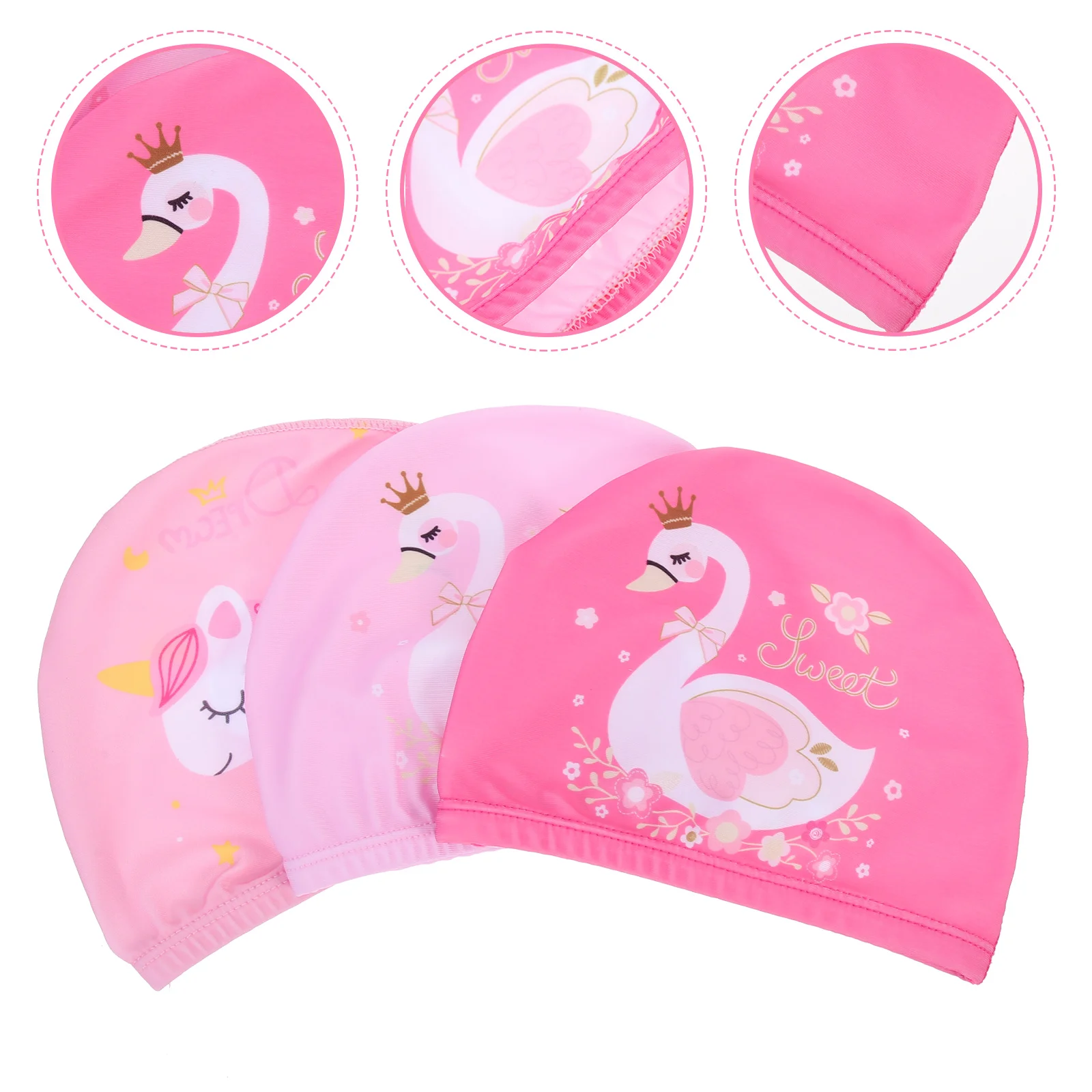 

3 Pcs Head Cap Shower Hat Kids Bathing Accessories Bath Accessories Kids Swimming Cap Pu Sleeping Bonnet Bathing Cap