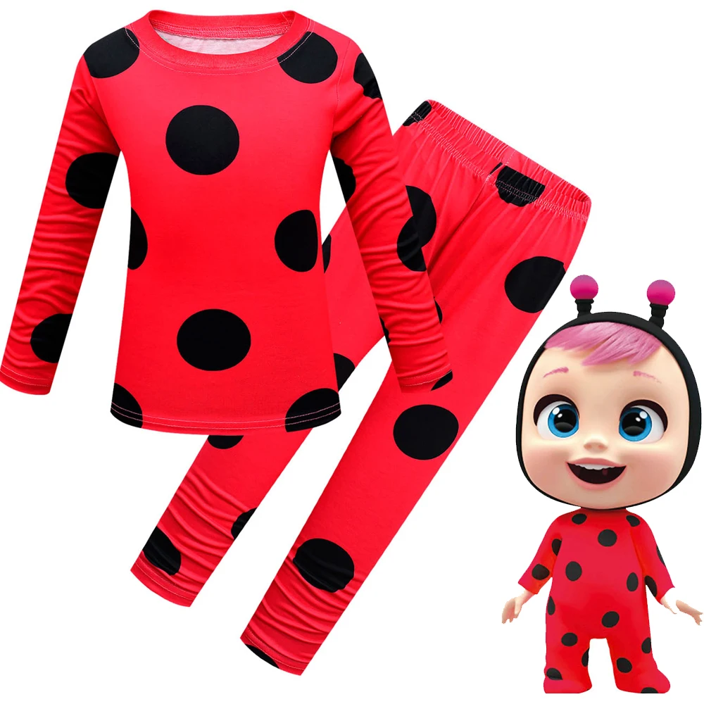

Cry Babies Children's Pajamas Set Baby Suit Kids Clothes Toddler Boys Girls Tops Pants Cute Animals Cos Home Wear Kids Pajamas