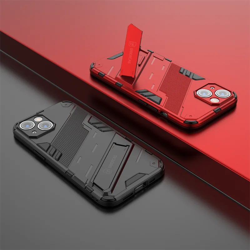 For iphone 14 Case For iphone 14 Cover Funda Capa Shell Coque Armor Shockproof Holder Stand Hard PC Back Bumper For iphone14