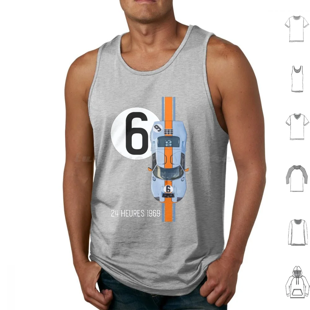 

Gt40 No 6-Winner 24 Heures 1969 Tank Tops Print Cotton Gt40 Shelby American 24 Heures 1969 Winner Classic Livery Car Art