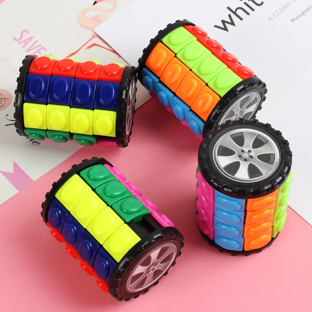 

3D Rotate Slide Cylinder Magic Cube Colorful Babylon Tower Stress Relief Cube Kid Puzzle Toys For Children Adults Charmingly toy