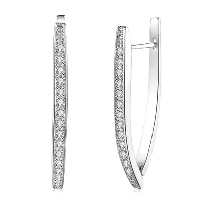 

Unique V-shaped Irregular Triangle Ear Buckle Women Earrings Luxury Austria Crystal Wedding Engagement Earrings Jewelry Gift