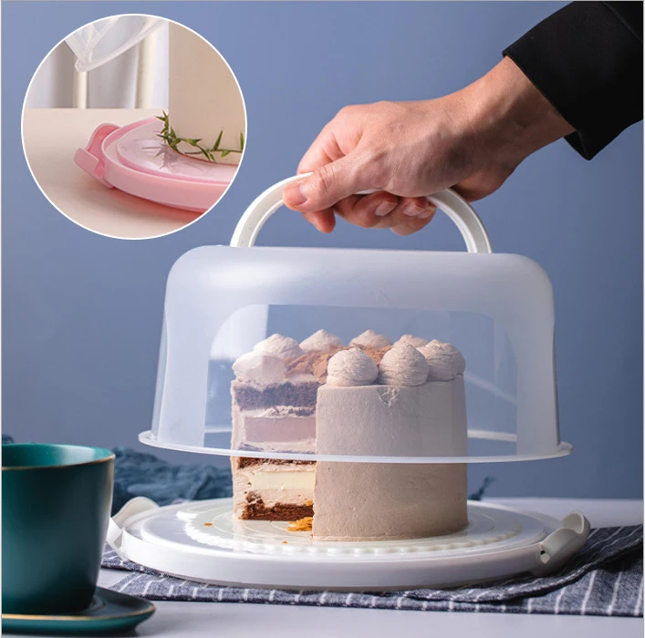 

6-10 Inch Portable Cake Box Thick Plastic Pastry Storage Lid Case Birthday Wedding Party Dessert Plate Refrigerator Storage Box