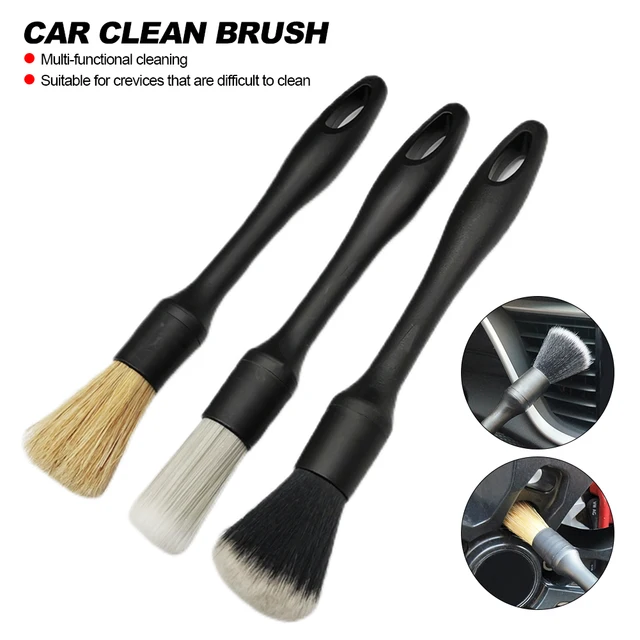 3PCS Car Detailing Brush Super Soft Auto Interior Detail Brush With Synthetic Bristles Car Dash Duster Brush Accessories 1