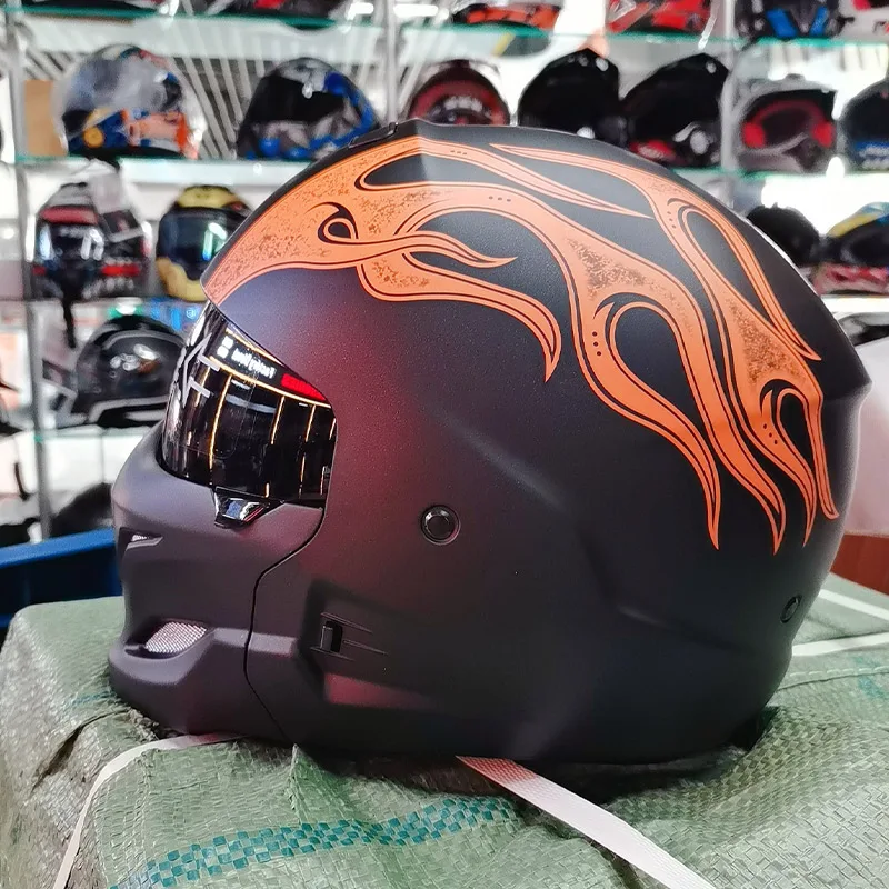 Мотоциклетная осветительная модульная Мужская Ретро-Кепка для шлема acete Casco Cruiser