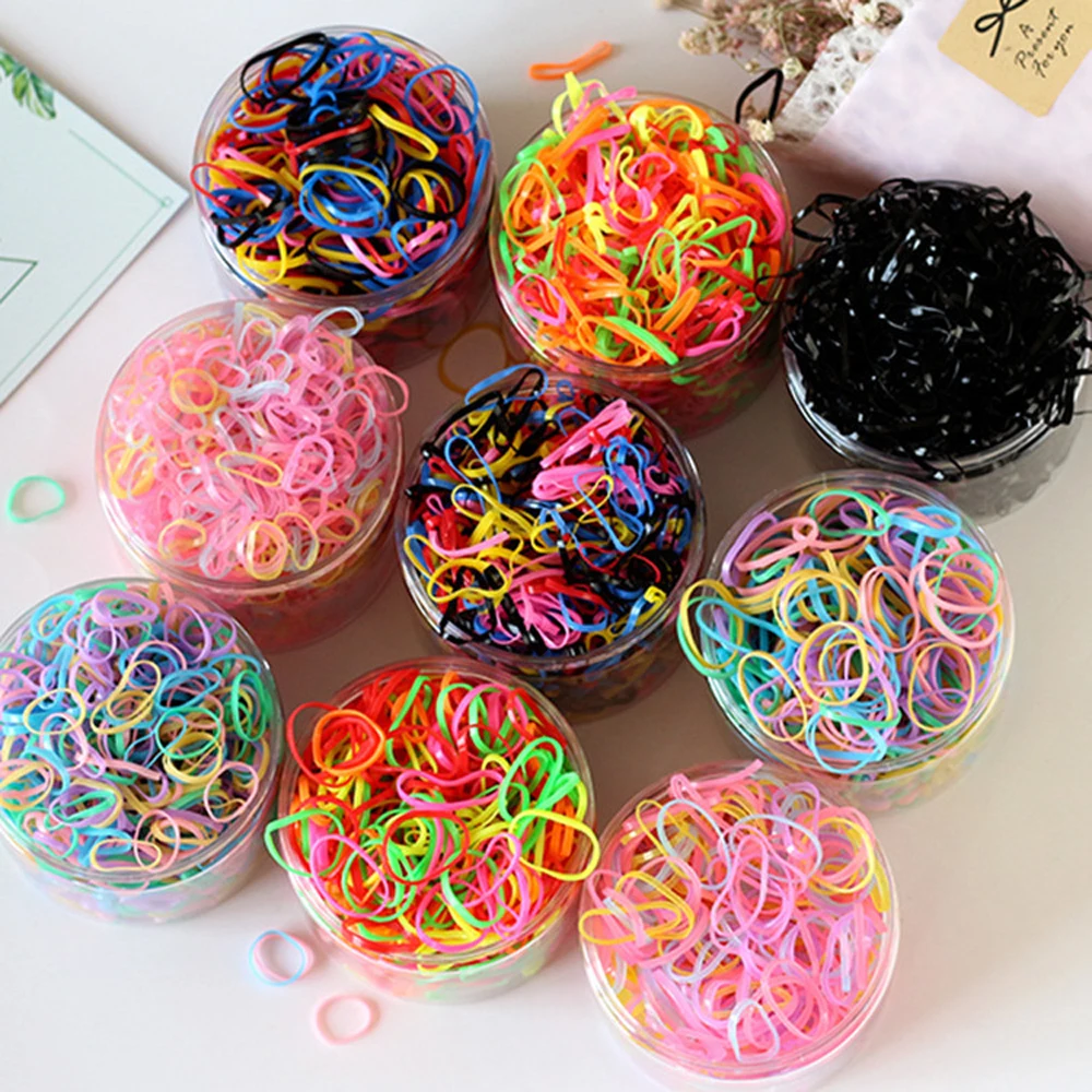 

1Set Hair Accessories Girls Hair Ties Rope Disposable Simple Transparent Bottle Packing Children's Hair Band Set