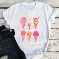 pink ice cream aesthetic clothes vacation women sexy tops summer tops classic ice cream clothing women cartoon tshirts l