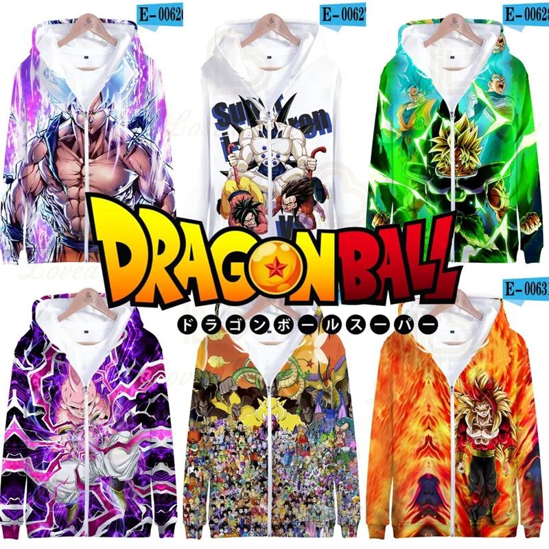 

Мужская тонкая толстовка с капюшоном Dragon Ball Z, большие размеры
