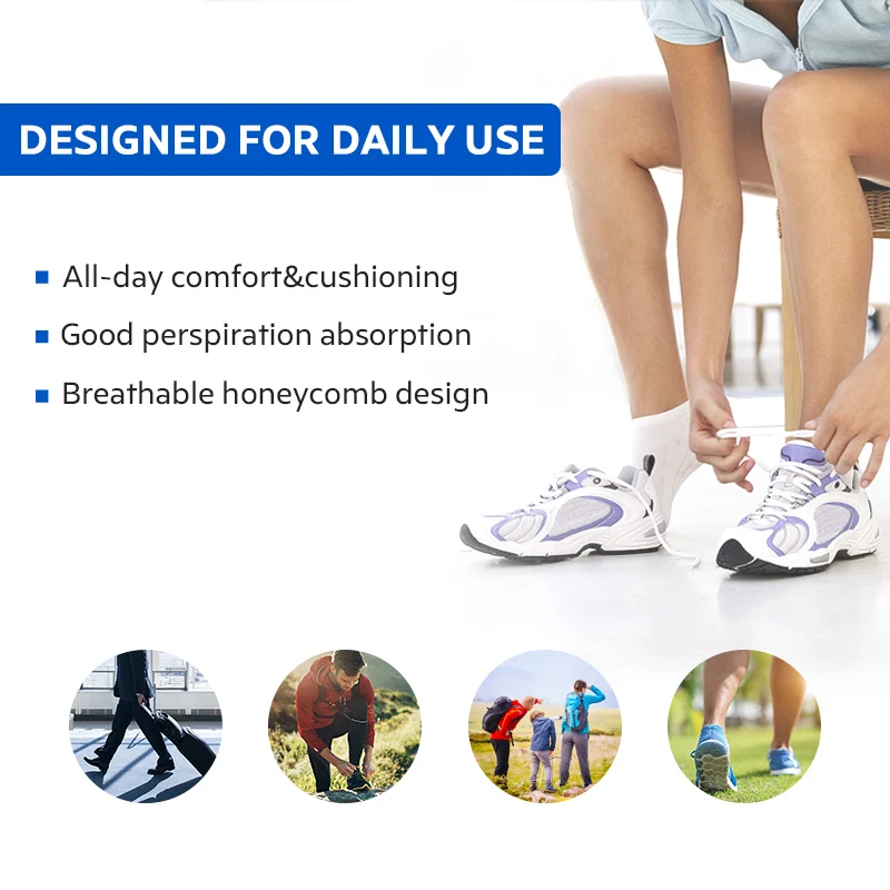 FootMaster Elastic Shock Absorbing Shoe Insoles Breathable Honeycomb Sneaker Inserts Sports Memory Foam Shoe Insole Unisex