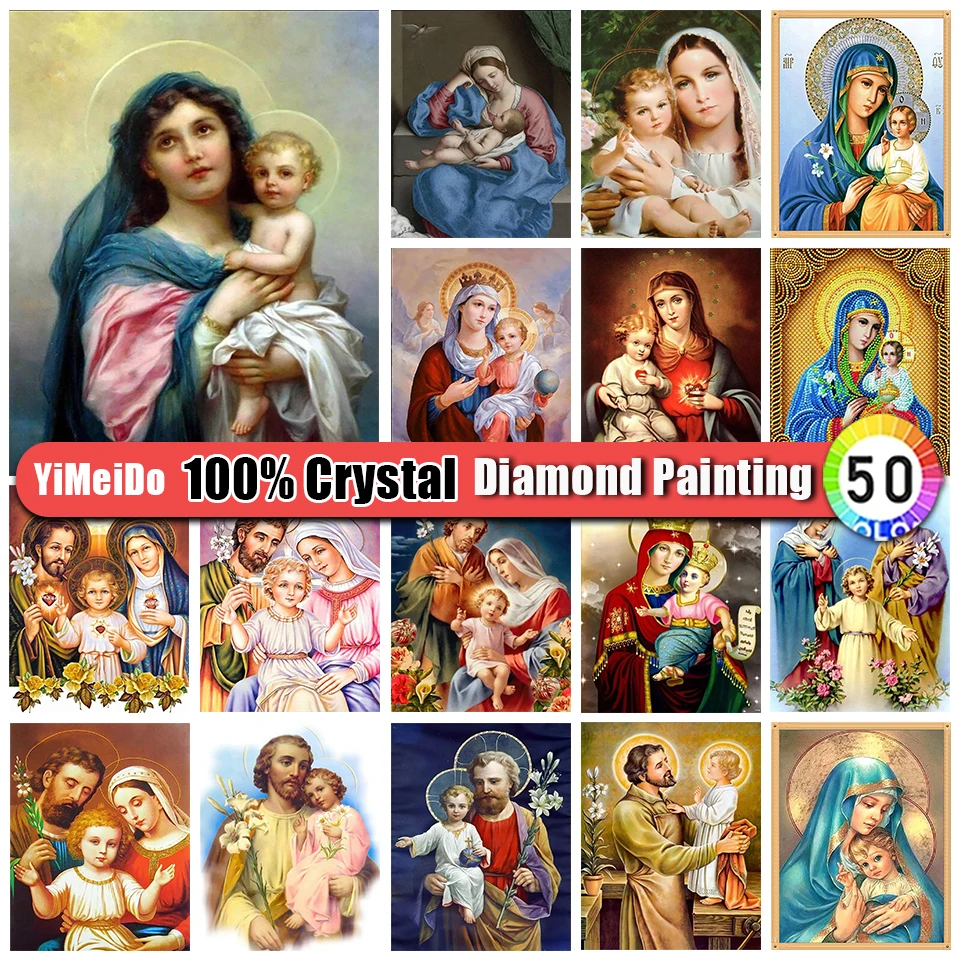 

YiMeiDo 100% Crystal Diamond Painting Religion Virgin 5D Diy Diamond Embroidery Icon Full Drill Mosaic Rhinestones Art Picture