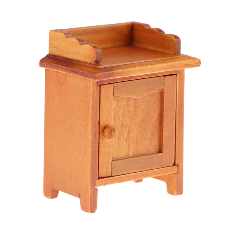 

1pc Dollhouse Miniature Bedside Table Nightstand Storage Cabinet Furniture Model Decor Toy Doll House Accessories Living Scene