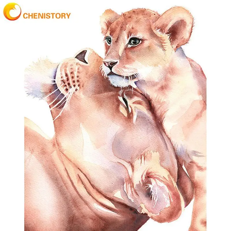 

CHENISTORY 40x50cm Frameless Painting By Numbers Animals On Canvas Pictures By Numbers Acrylic Paint By Number Home Decor