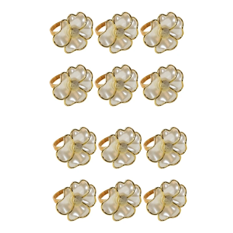 

12Pcs/Lot Fashion Napkin Ring White Flower Napkin Ring Hotel Exquisite Napkin Button Wedding Table Napkin Ring